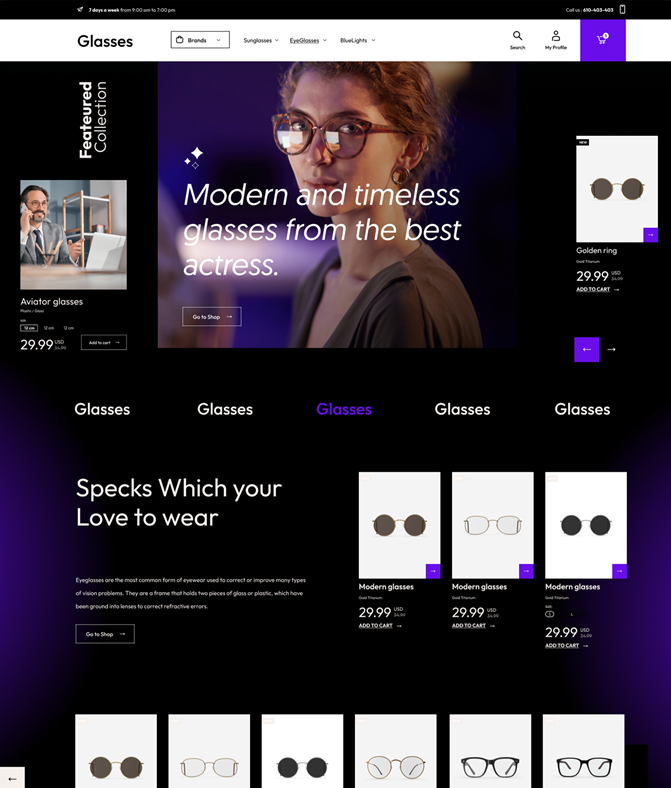 Glasses – Lunettes  (S) – (WP)  - (O)  - (EC)  - (MA)
